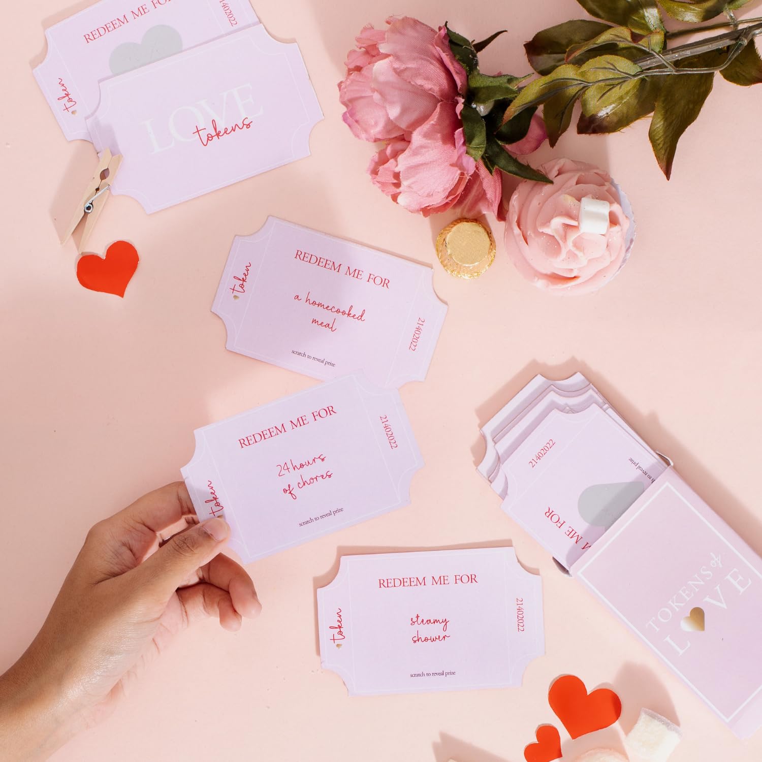 Confetti Gifts Love Tokens Gift Box For Couple (20 Coupons), Gift for Couple love coupons for birthday anniversary couple gift for Men Women | Romantic Gifts for husband-image-29