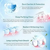 Vista 4 de BodyAccel Pasta de dientes blanqueadora de Niacinamida, pasta dental blanqueadora intensiva de Niacinamida con cuidado natural suave, remoción