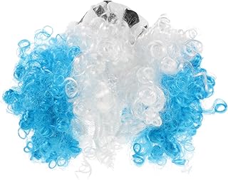 باروكات ملونة بنمط أفريقي منفوش وملون للحفلات التنكرية ولعب كرة القدم، باروكات شعر أفريقي مجعد منفوش من القماش من فوميز