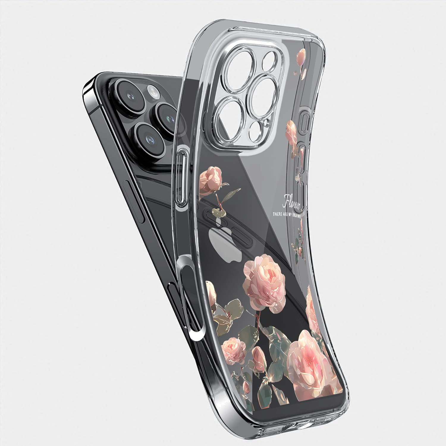 バラの花柄 iPhone用ソフトケース Amazon.co.jp: KeKeYou iPhone 16 Pro 用 ケース クリア 可愛い バラ本