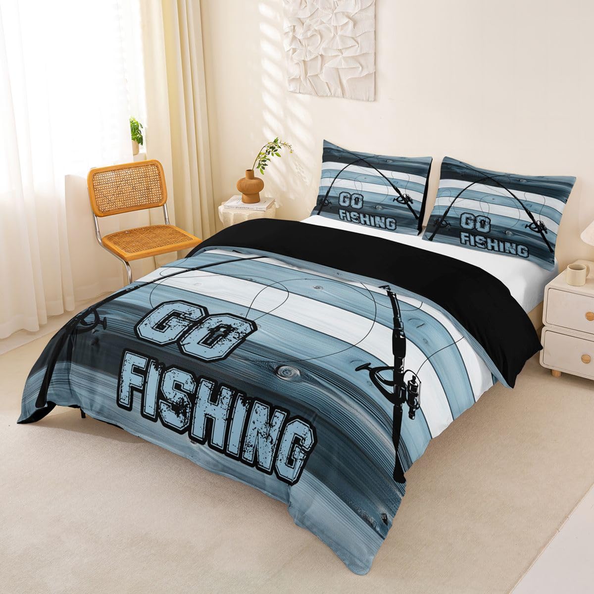 Homewish Wędka King Zestawy Poszwa Na Kołdrę Wędka Pościel Rustykalny Dom Wiejski Poszewka Na Kołdrę Retro Patchwork