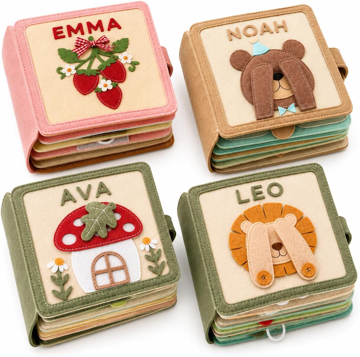 Personalized Montessori Busy Book, Custom Name Felt Quiet Book