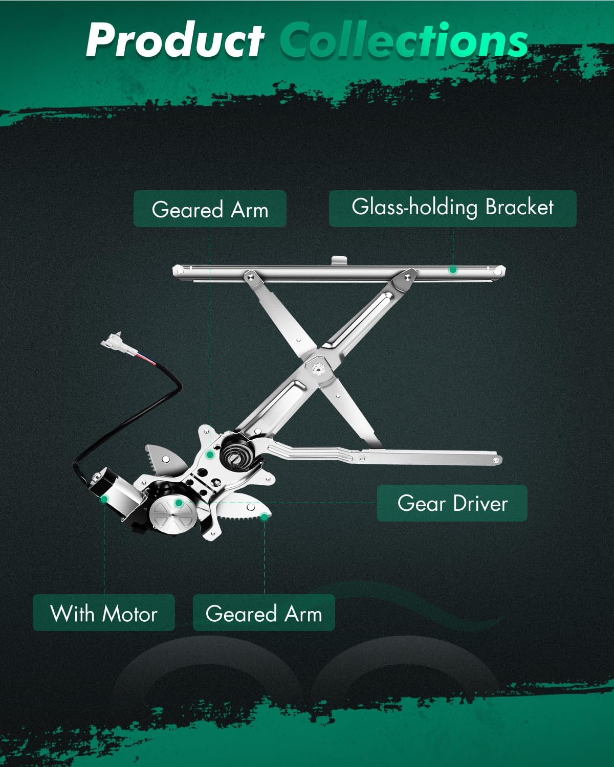 SCITOO Front Left Driver Side Power Window Regulator with Motor Replacement for 1995-2004 for Toyota for Tacoma,Replace# 741-799