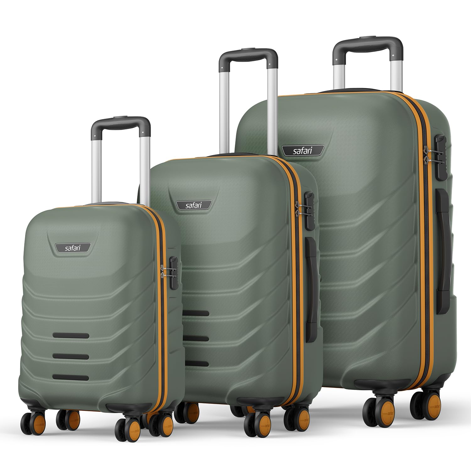 Safari Crescent 8 Wheels 76cm Large Check-in Trolley Bag Hard Case Polycarbonate 360 Degree Wheeling System Luggage, Travel Bag, Suitcase for Travel, Trolley Bags for Travel, Thyme Green (B097JN1WH2) Amazon Price History, Amazon Price Tracker