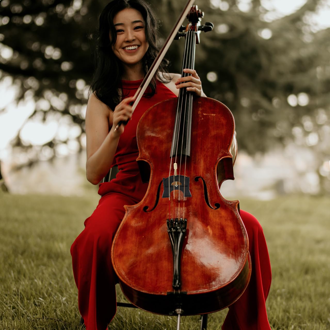 Yardwe 1 Stück Violoncello Saitenheber Cello Brücke Wechselwerkzeug Höhenverstellbar Langlebig Sicher für Saitenwechsel für Musiker und Instrumentenbauer Schwarz