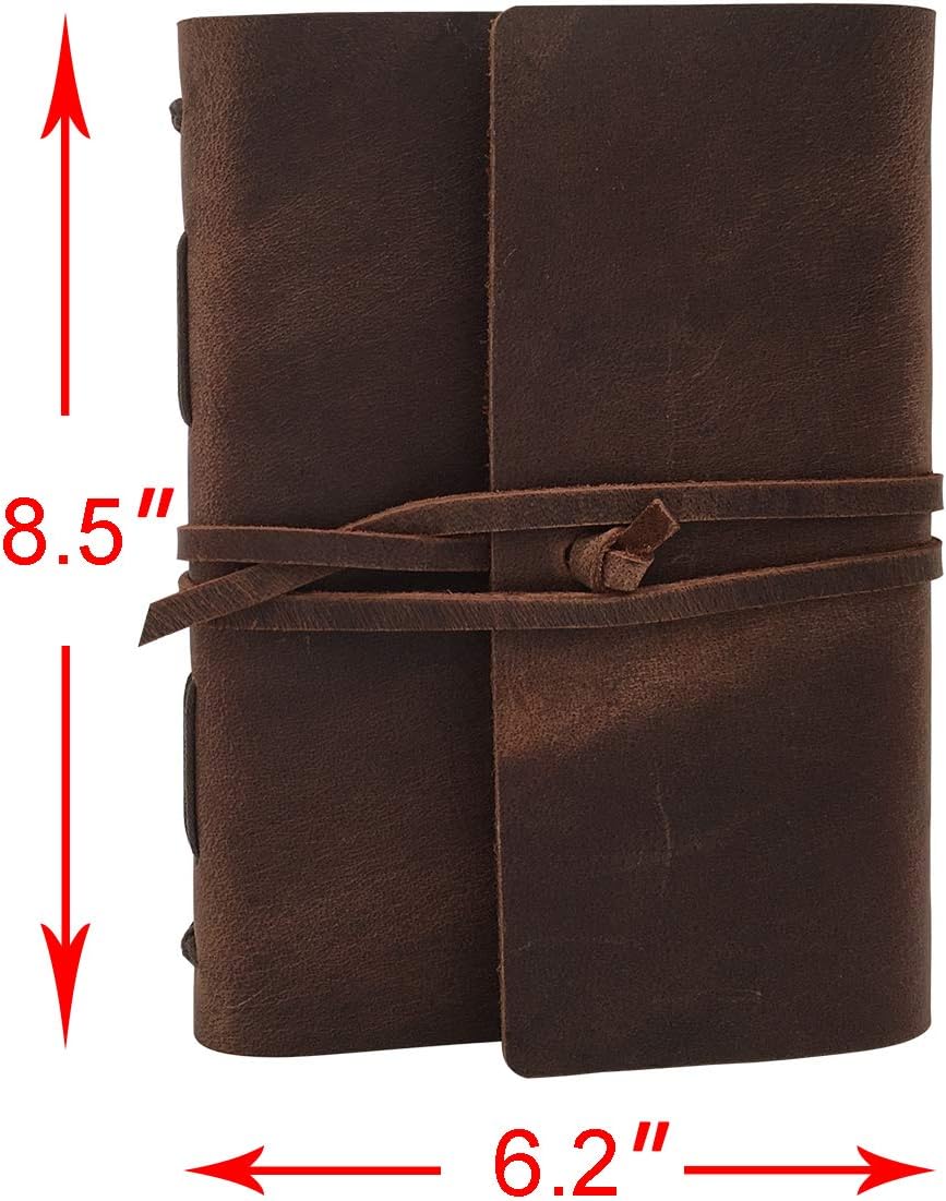 CooLeathor Leather Journal and Refills Bundle, 6" x 8"