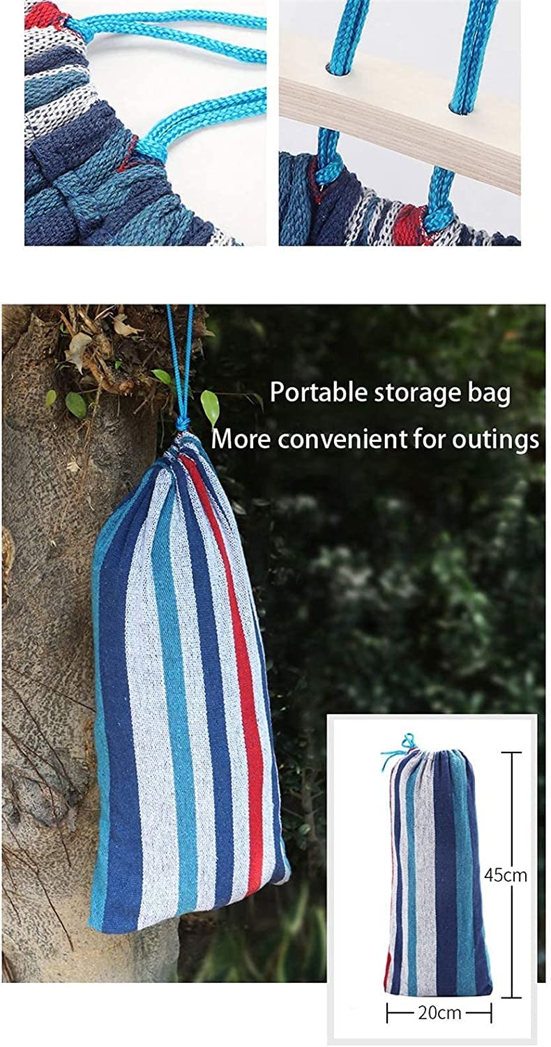 Hamak Ultralekki, Hammock Outdoor Camping Hamak Podróżny Gruby Płócienny Dorosła Huśtawka Anty-rollover Do Wewnętrznych Ogrodów Zewnętrznych na Kemping, na Zewnątrz(B,200 * 150cm)