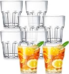 Tebery 8 Emballez des tasses en plastique réutilisables, 8Oz Coupes de jus d'eau potable, empilables, sans BPA