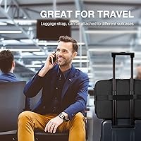 Vista 6 de Bolsa para laptop, BAGSMART Maletín para laptop de 15.6 pulgadas para hombres y mujeres, Maletín para trabajo y viajes de negocios, Negro puro, 15.6