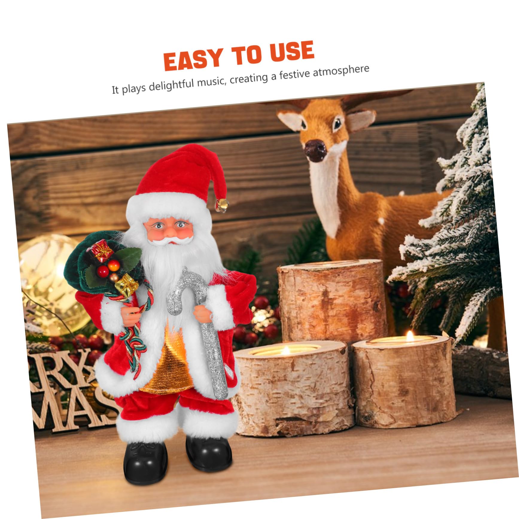 SUPVOX Muñeco Eléctrico de Papá Noel con Música Juguete Navideño Móvil y Decoración Festiva para Regalo Original para Fiestas y Navideño Hogar