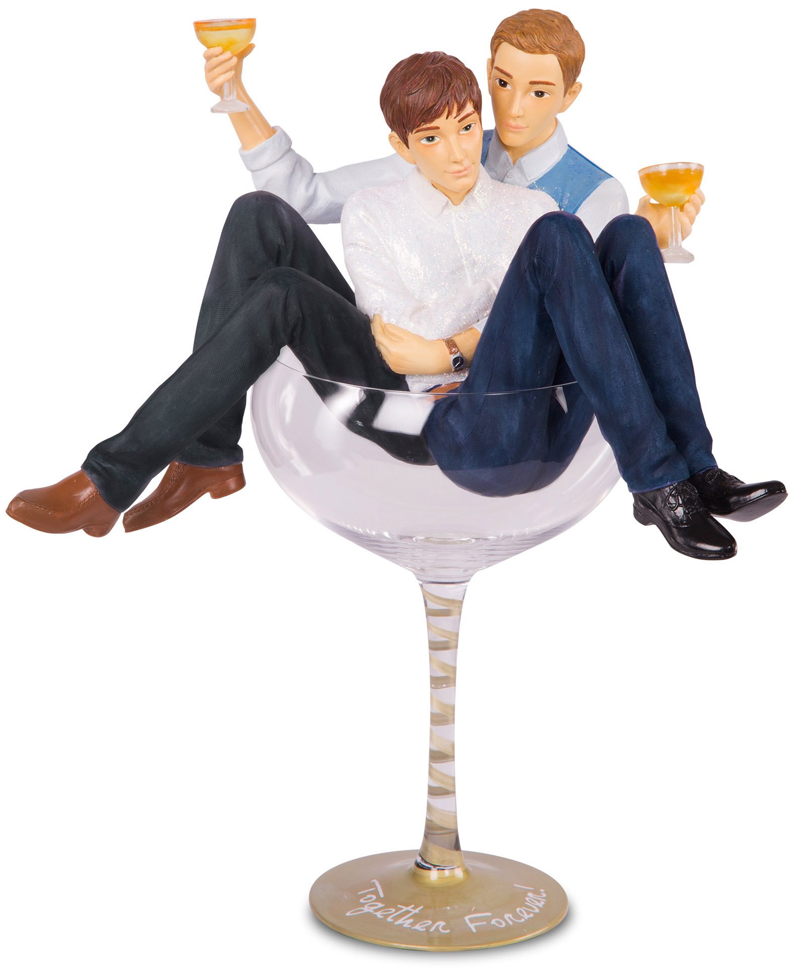 H2Z tableware 73747 Hiccup "Together Forever" Couple in Glass, 11-1/4", Multicolor