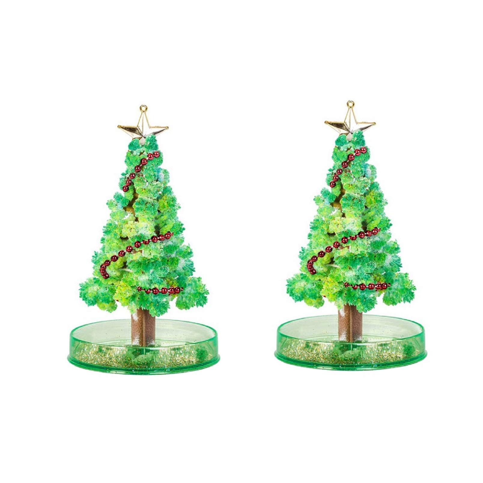 TIREOW® 2 Pack Paper Tree Flowering Toy Creative Colorful Magic Paper Crafts Xmas Gift 10ML, Party Supplies, Christmas Holiday Festival Indoor and Outdoor Decoration