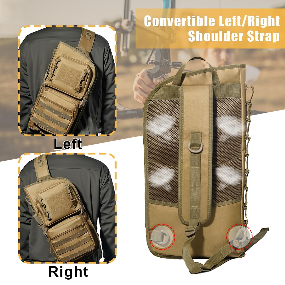 DONGKER Köcher für Pfeile, Erweiterbarem Sling Rucksack für Recurvebogen