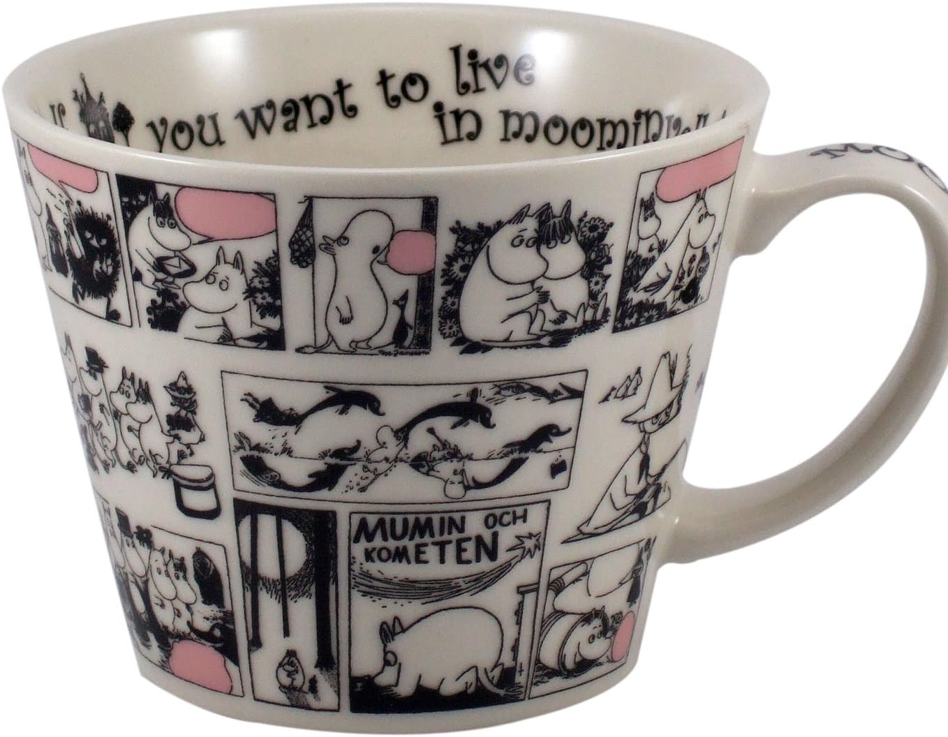 Yamaka Shoten MOOMIN MM321-36 New Bon Soup Mug, Monochrome, Microwavable, Moomin Goods, Scandinavia, Mother's Day, Gift, Tableware, Gift, Wedding Gift, Made in Japan