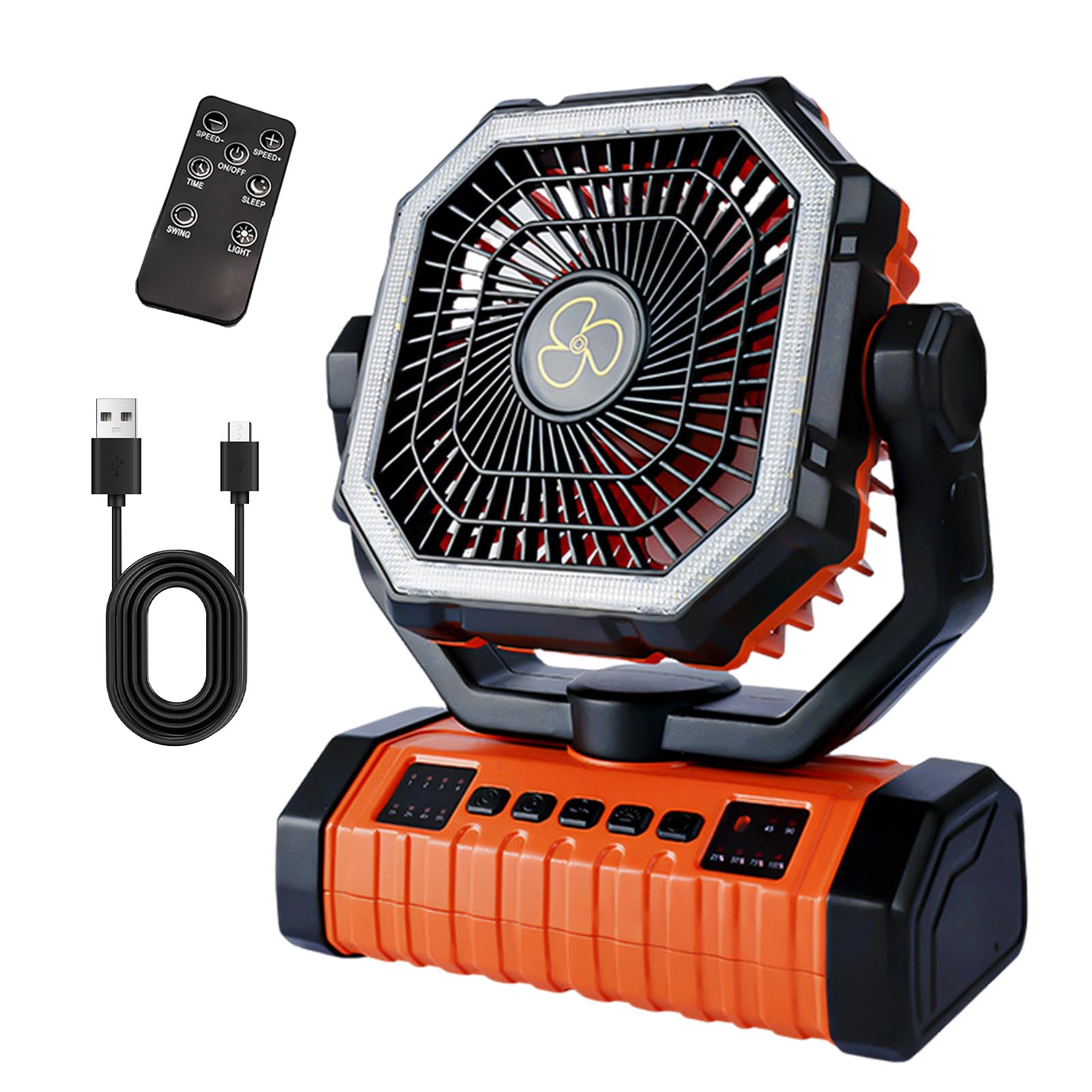 MURYE Rechargeable Camping with Built in Fan 3 Settings Camping Gear Fan Light Combo