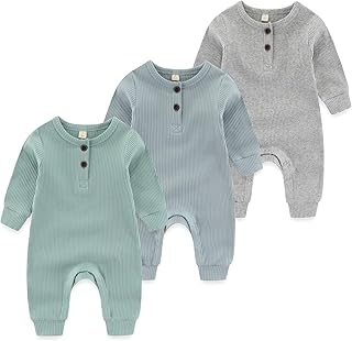 MAMIMAKA Baby,Clothing,Baby Boys 0-24m,Bodysuits & One-Pieces,Rompers MAMIMAKA Newborn Baby Romper Cotton Footless Pajamas Baby Grow Jumpsuit Sleep and Play for 0-18 Months,Pack of 3