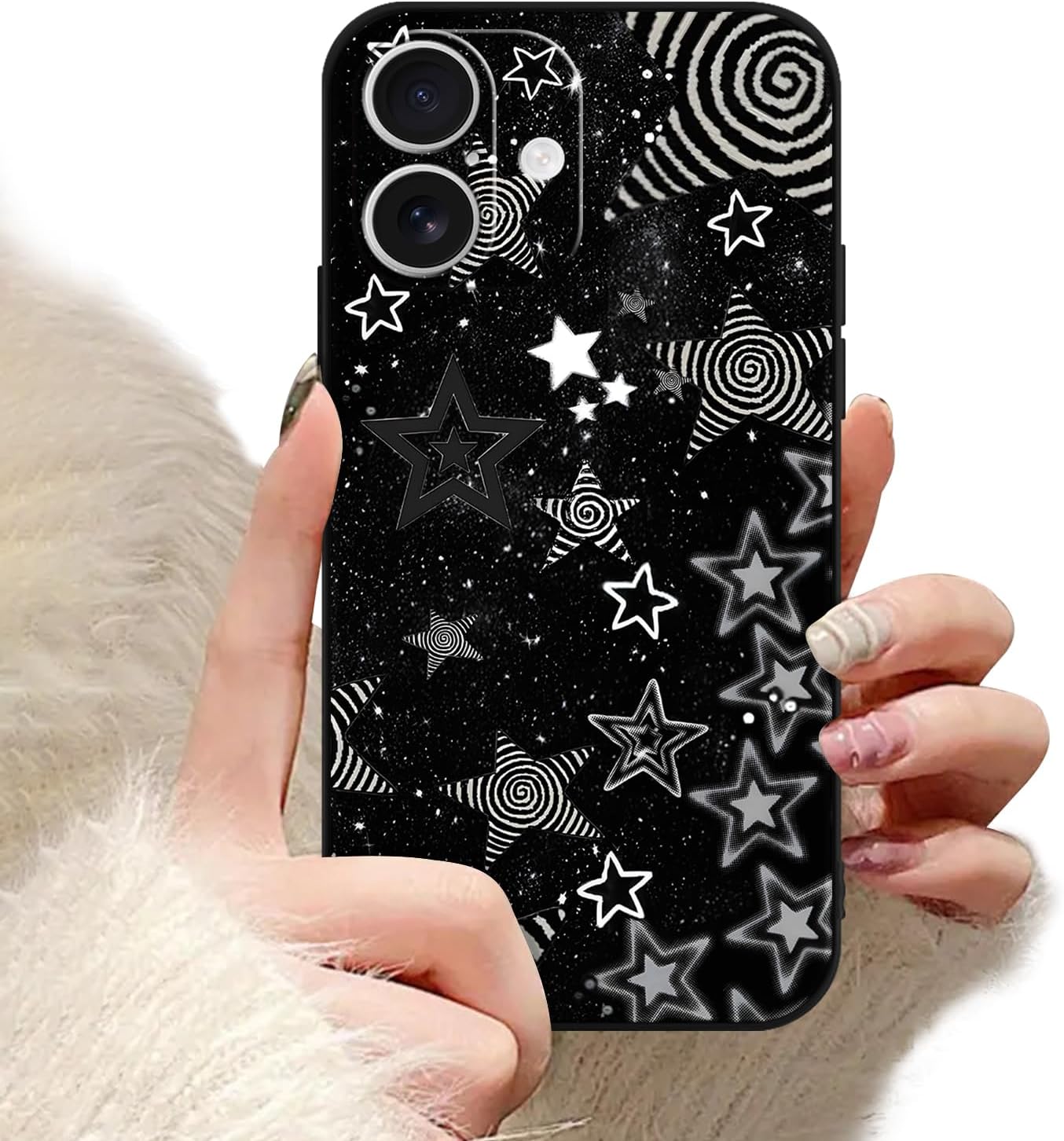 for iPhone 17 6.3'' Cute Cool Black Star Phone Case