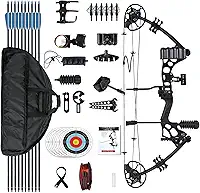 WUXLISTY Conjunto De Arco E Flecha Composto Para Adultos, Peso De Tração De 30 A 65 Libras, Pronto Para Caçar, Arcos De Caça Com Arco E Flecha, Comprimento De Tração De 19,5' A 30,5', Membros Feitos