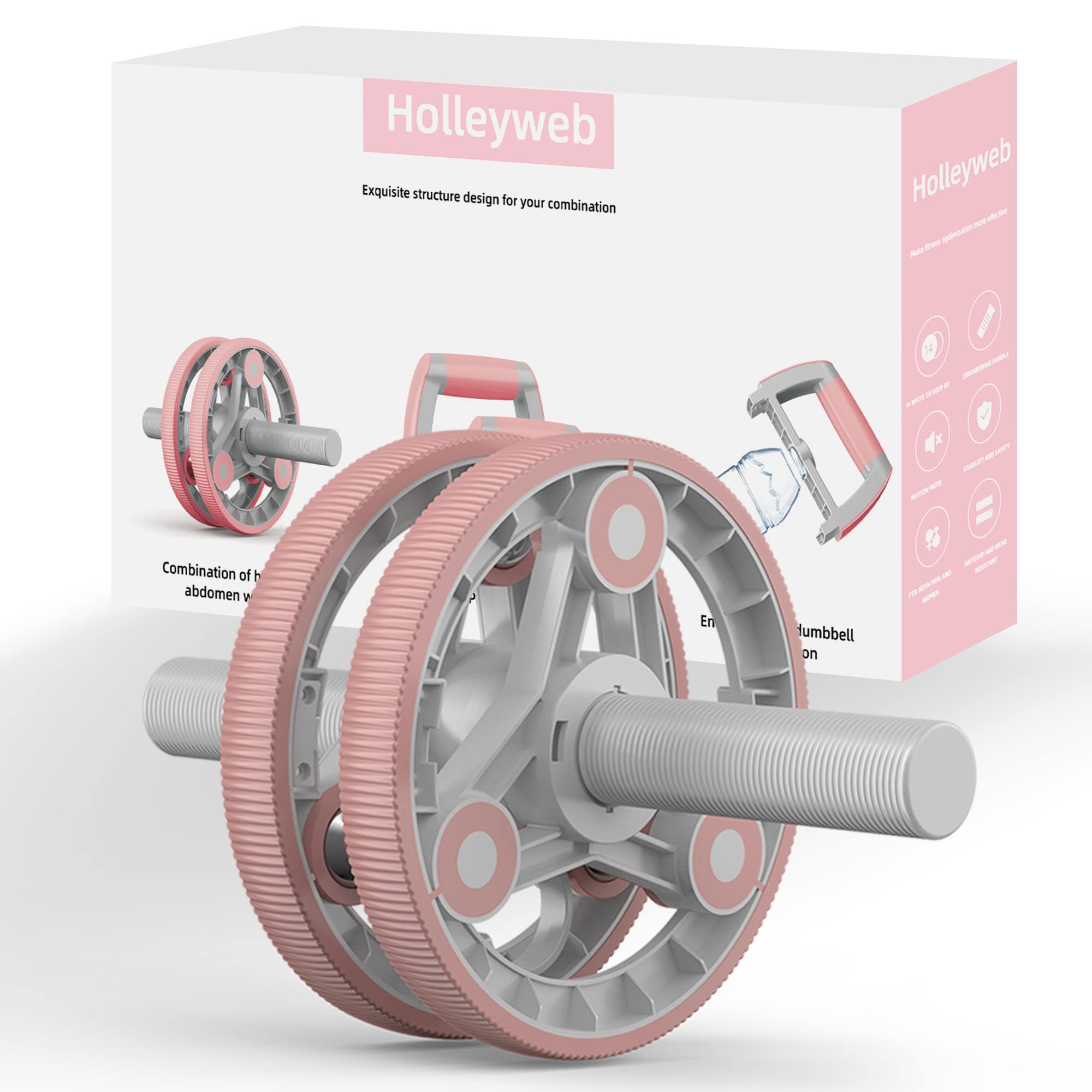 Elevens Ab Roller Wheel for Training Abdomen & Core Strength, 14-in-1 Exercise Equipment for Abs Workout at Home Gym Fitness Yoga for Women（Green)