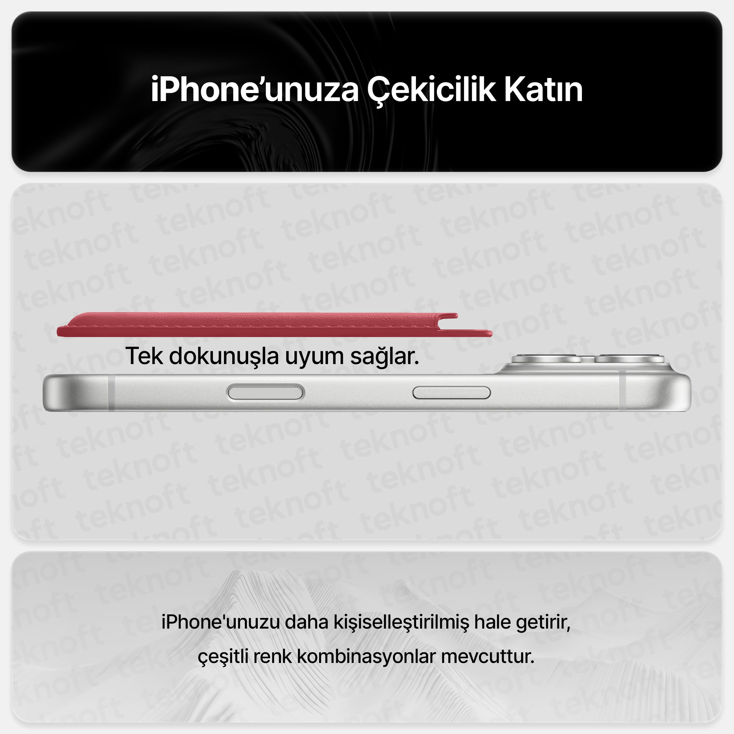 Teknoft iPhone 17/16/15/14/13/12 Serisi için Güçlü Manyetik Özellikli Magsafe Aksesuarlarıyla Uyumlu