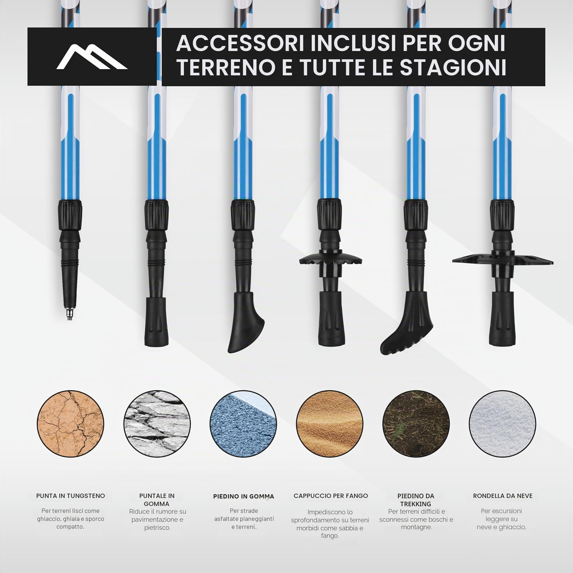 MSPORTS Bastoncini Nordic Walking Premium Antracite | Selezionabile con Borsa (Bastoncini Nordic Walking Premium - Ultraleggero - Walking Sticks - Antracite/Azzurro)