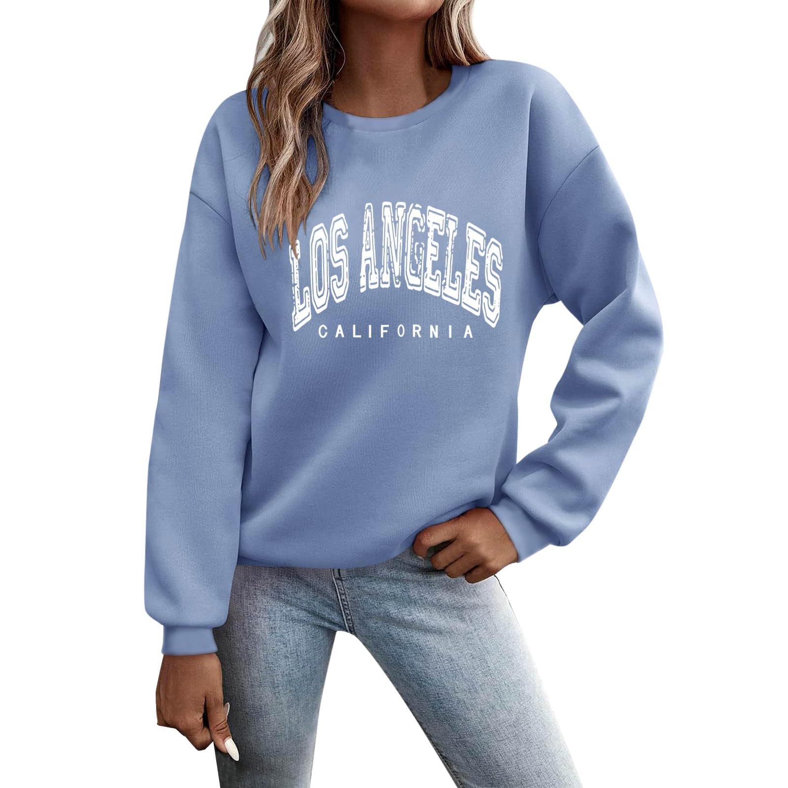 Crewneck Sweatshirts Los Angeles California Sweatshirt Oversized