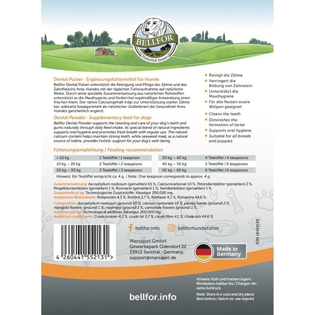 Foto 5 de 8 de Bellfor Polvo Dental Natural Contra el Sarro Fácil de usar y dosificar Excelente digestibilidad Adecuado…
