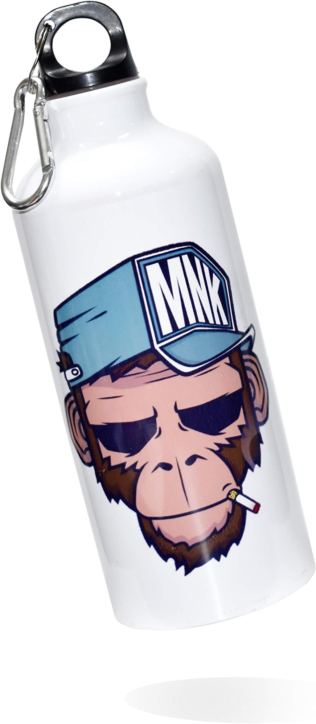 Cuero Craft Funky Skull Edition Printed Aluminum Sipper/Water Bottle for Gifting, , Workout, School, Cycling, Fitness, Office ETC (White, 600 ml,) (Funky Smoking Monkey)