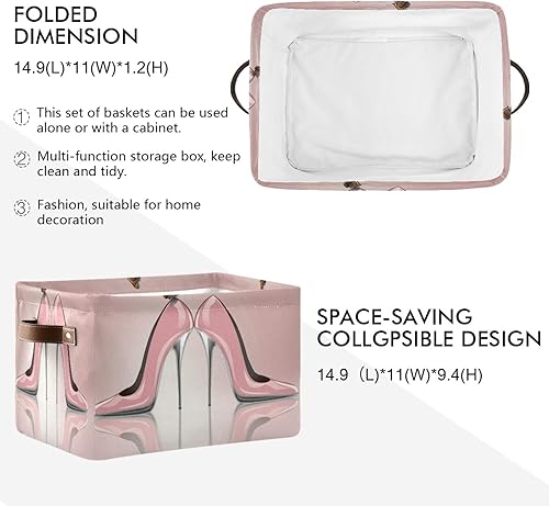 Miniatura 43 de AUUXVA Ombra Cesta de almacenamiento de flores colorida con forma de calavera de azúcar Caja de almacenamiento de lona duradera plegable cesta