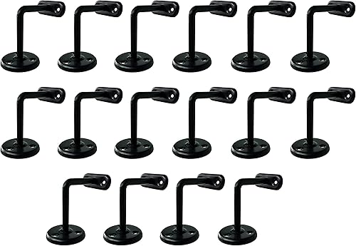 Adonai Hardware "Izrahiah" - Soportes de pasamanos medianos de hierro forjado antiguo (2.3 pulgadas x 4 unidades, negro mate) para fácil