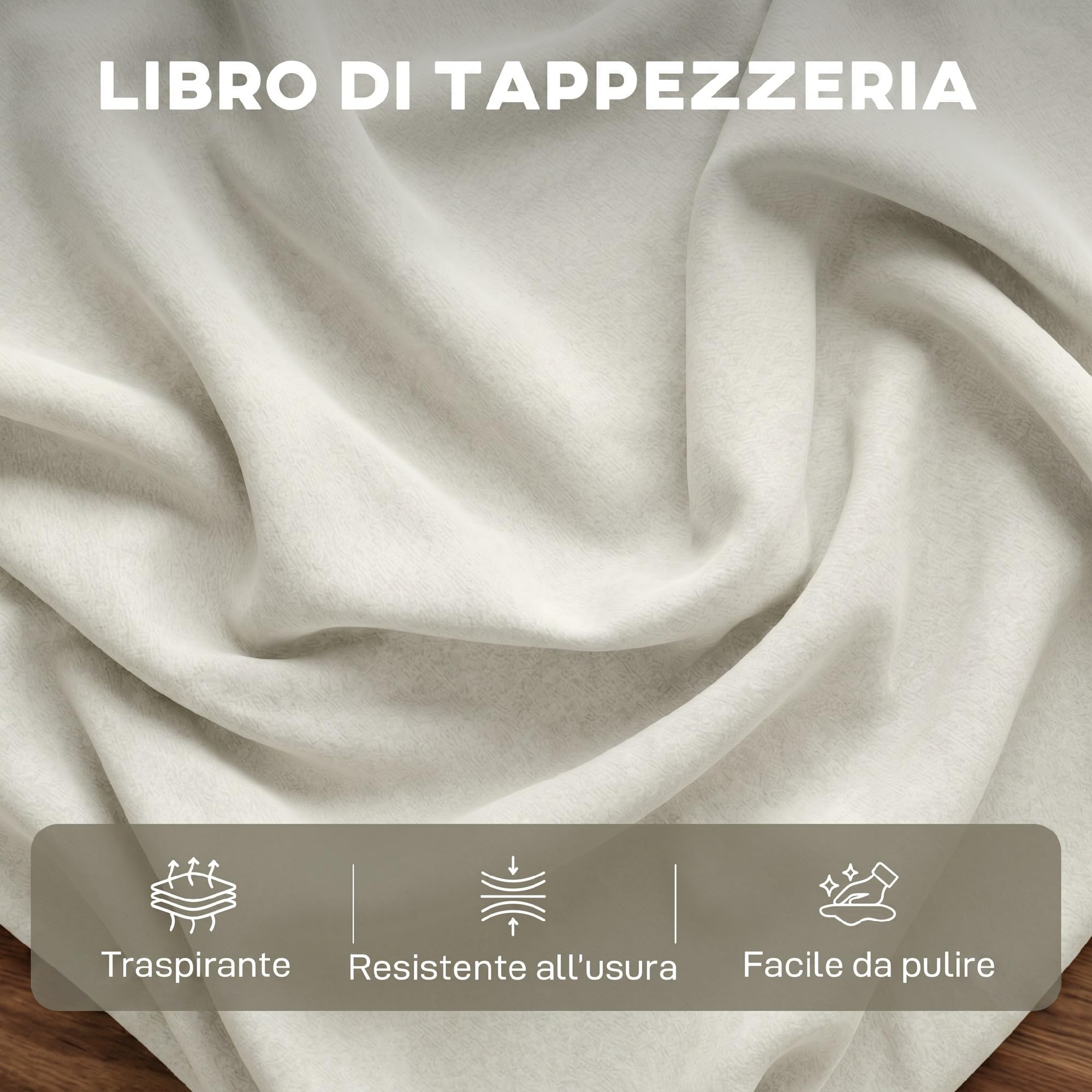 HOMCOM Divano Angolare 3 Posti Modulare Reversibile con Cuscini Crema | Divano ad Angolo, Tessuto Effetto Pelle Traspirante, Contenitore Poggiapiedi Rimovibile, Divano a L per Salotto, 212x125x84cm