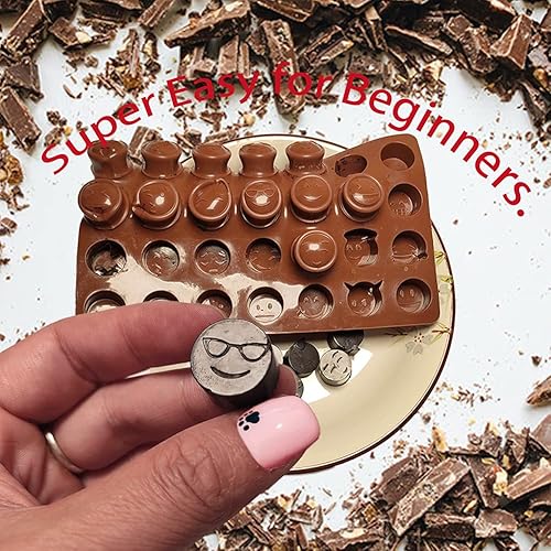 Miniatura 3 de Moldes de silicona para chocolate, moldes para dulces, formas de silicona para respaldar linda cara sonrisa, moldes de silicona reutilizables para