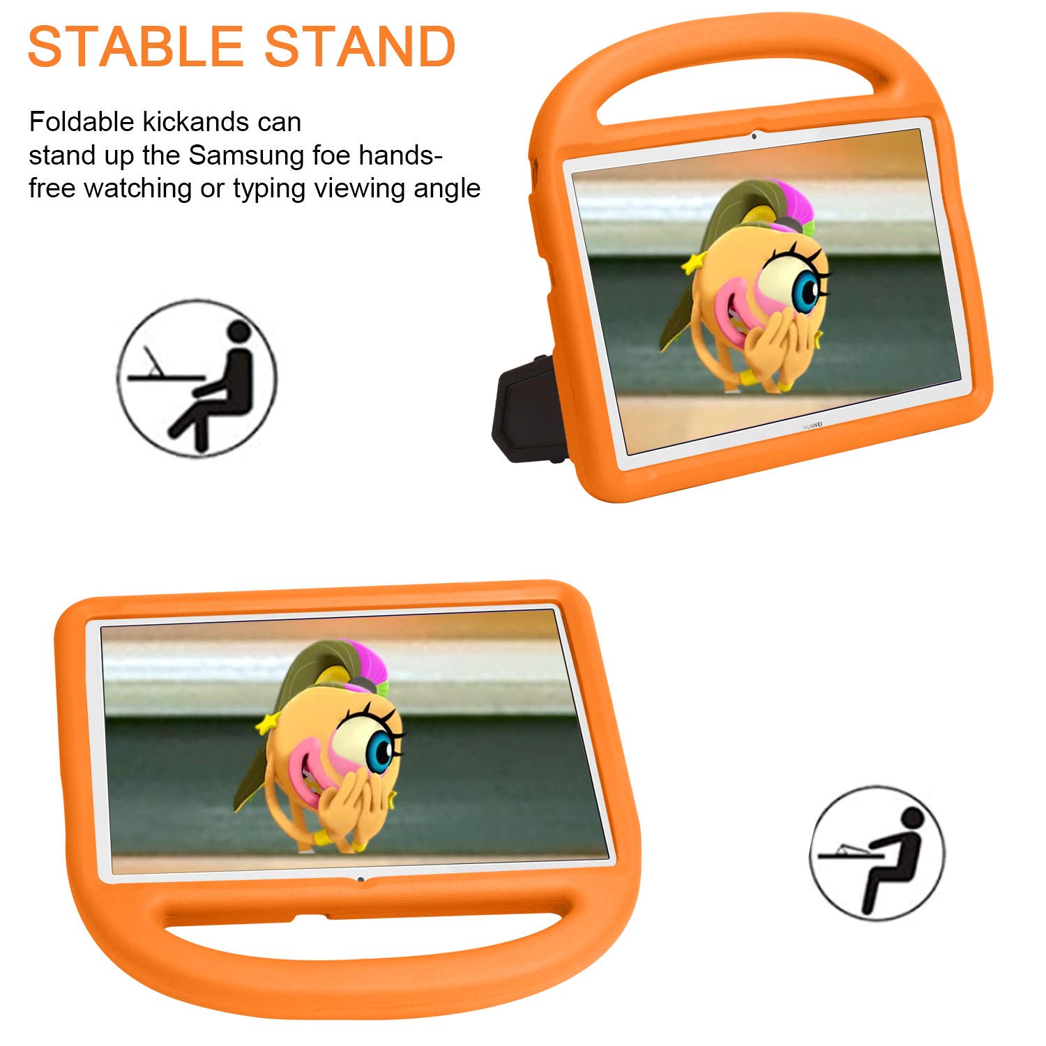 Custodia Protettiva Per Bambini Huawei MediaPad T5 10, Con Maniglia E Supporto, Antiurto In EVA Blu – Ideale Regalo