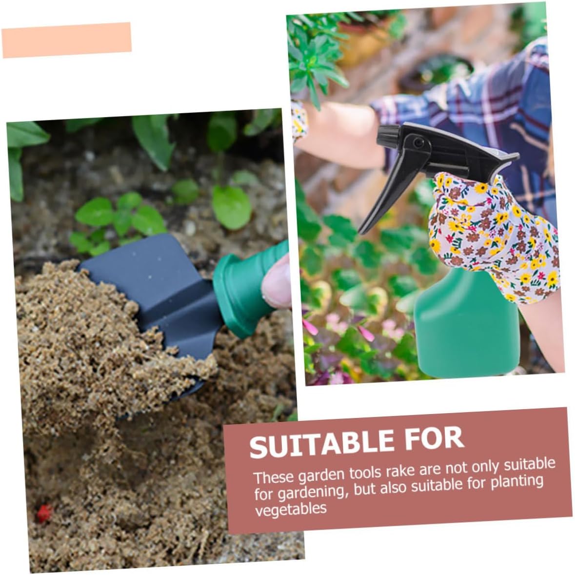 Gardening Tool Kit 5pcs Set with Shovel, Rake, Pruning Shears, Portable Carry Case for Planting and Lawn Care