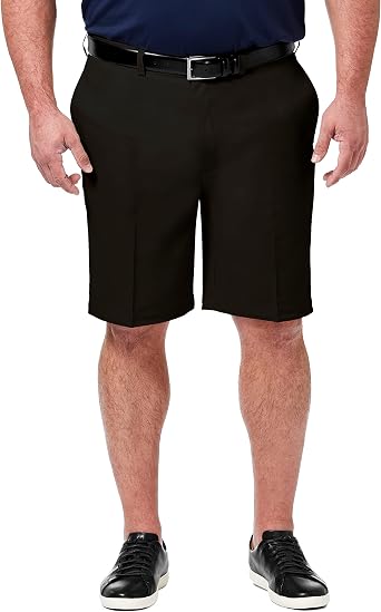 Haggar Mens Cool 18 Pro Straight Fit Flat Front 4-Way Stretch Expandable Waist Short - Big & Tall Sizes