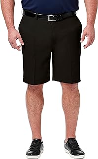 Haggar Mens Cool 18 Pro Straight Fit Flat Front 4-Way Stretch Expandable Waist Short - Big & Tall Sizes