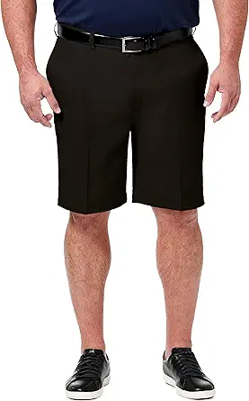 Haggar Men's Cool 18 Pro Straight Fit 4-Way Stretch Flat Front Expandable Waist Short with Big & Tall Sizes