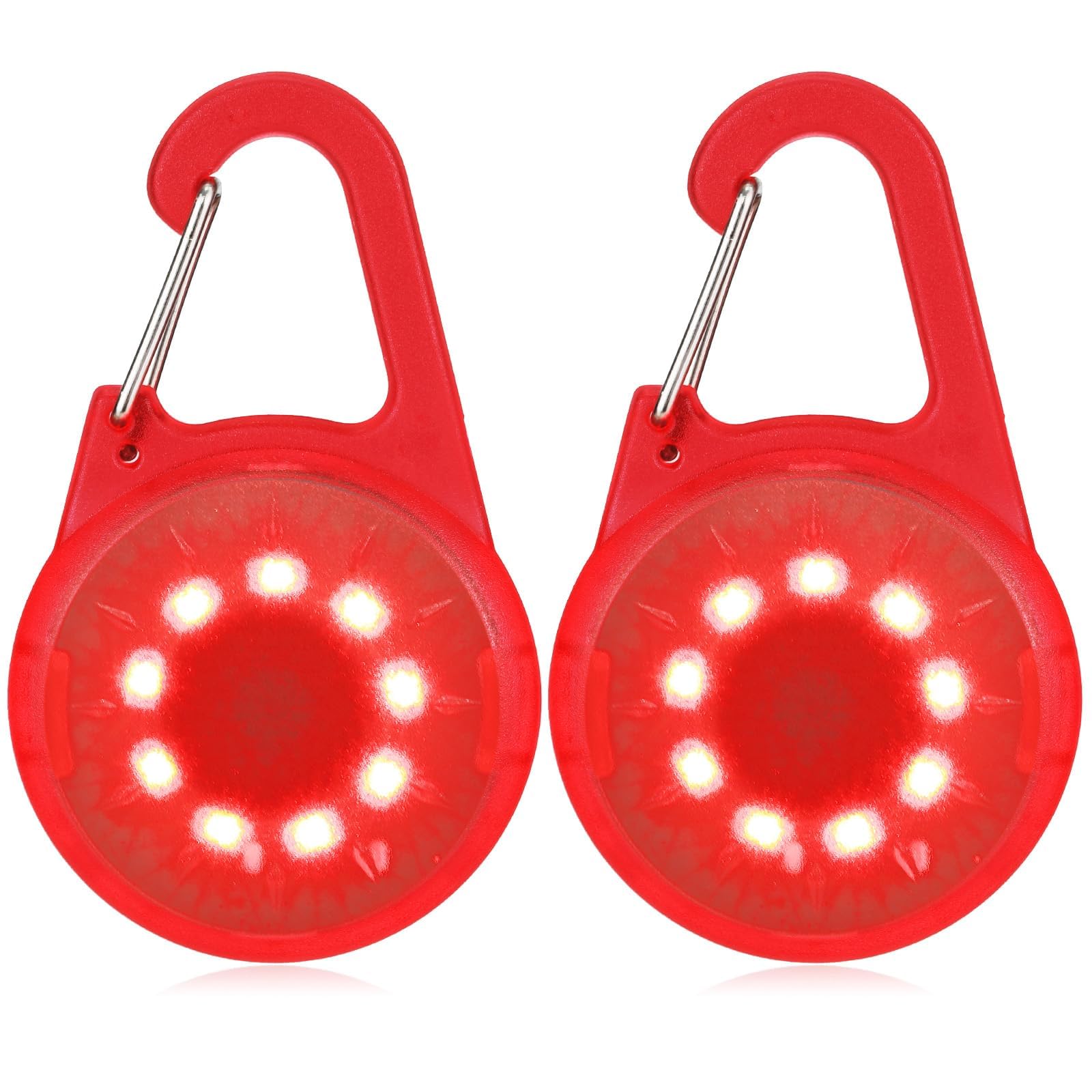 QianFan Dog Collar Light - Clip on Light Up Dog Collars, LED Safety Light for Dog Walking Hiking Running Jogging (Red)