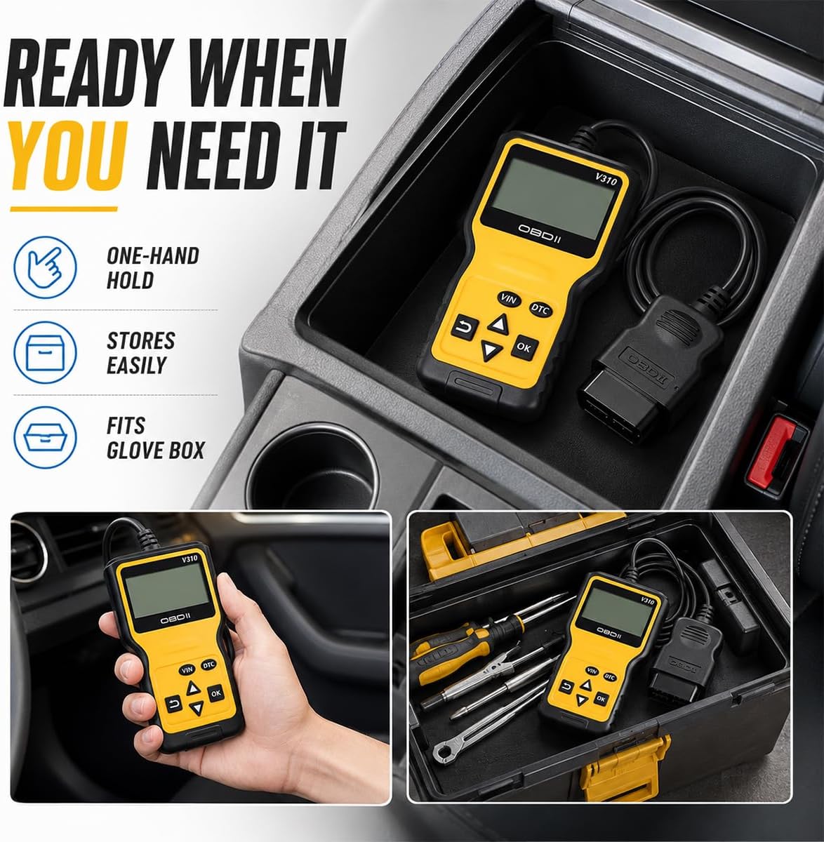 Car OBD2 Scanner Code Reader, Auto CAN Diagnostic Scan Tool