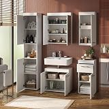 Vicco Bathroom cabinet Luna, White, 37 x 190 cm - 5