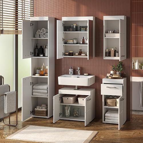 Vicco Bathroom cabinet Luna, White, 37 x 190 cm - 5