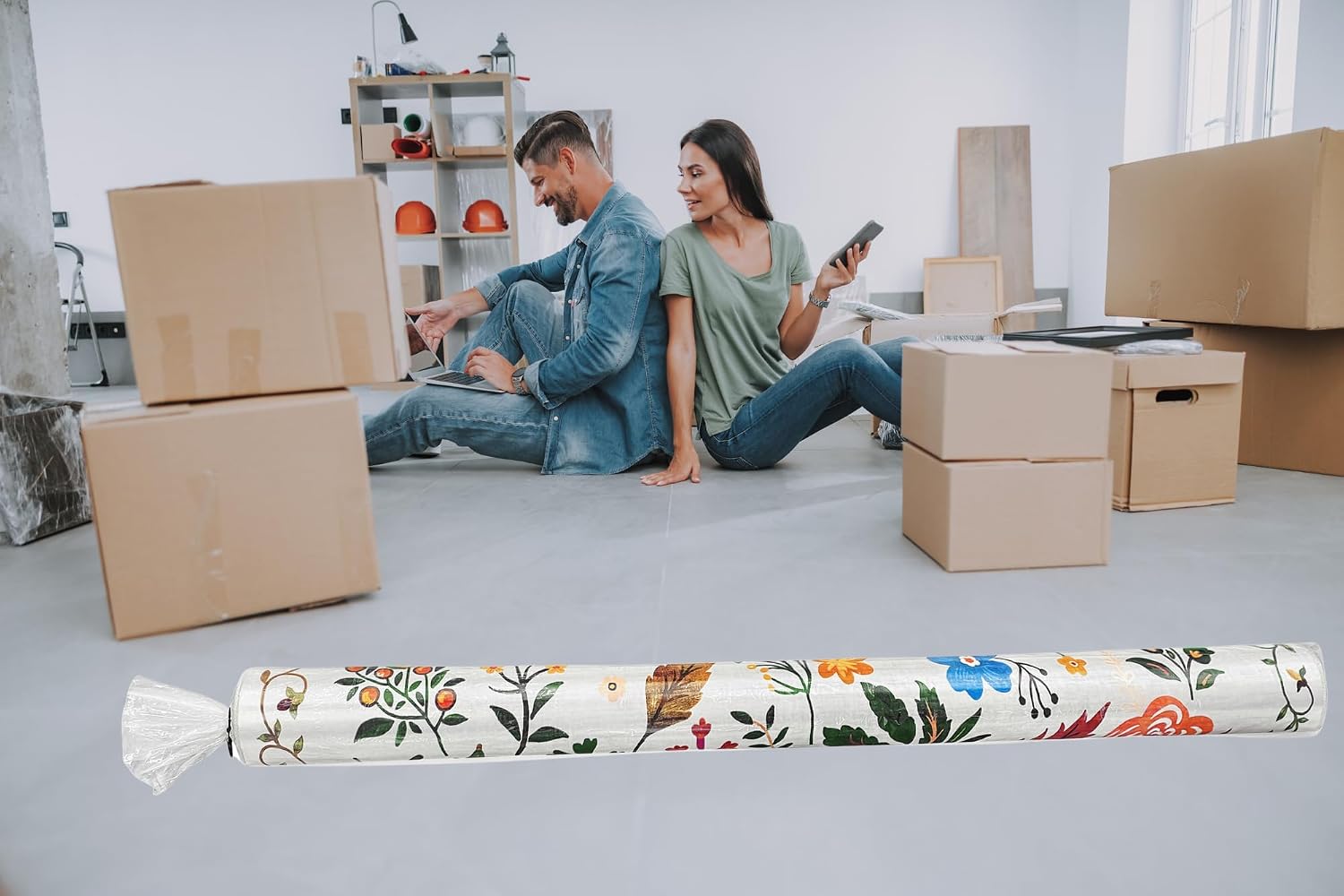 Rug Storage Bag for Moving & Storage – Fits up to 6’ x 9’ Rugs – Reusable Heavy Duty Carpet Storage Bag – Vent Holes for Airflow & Freshness – Includes Tie