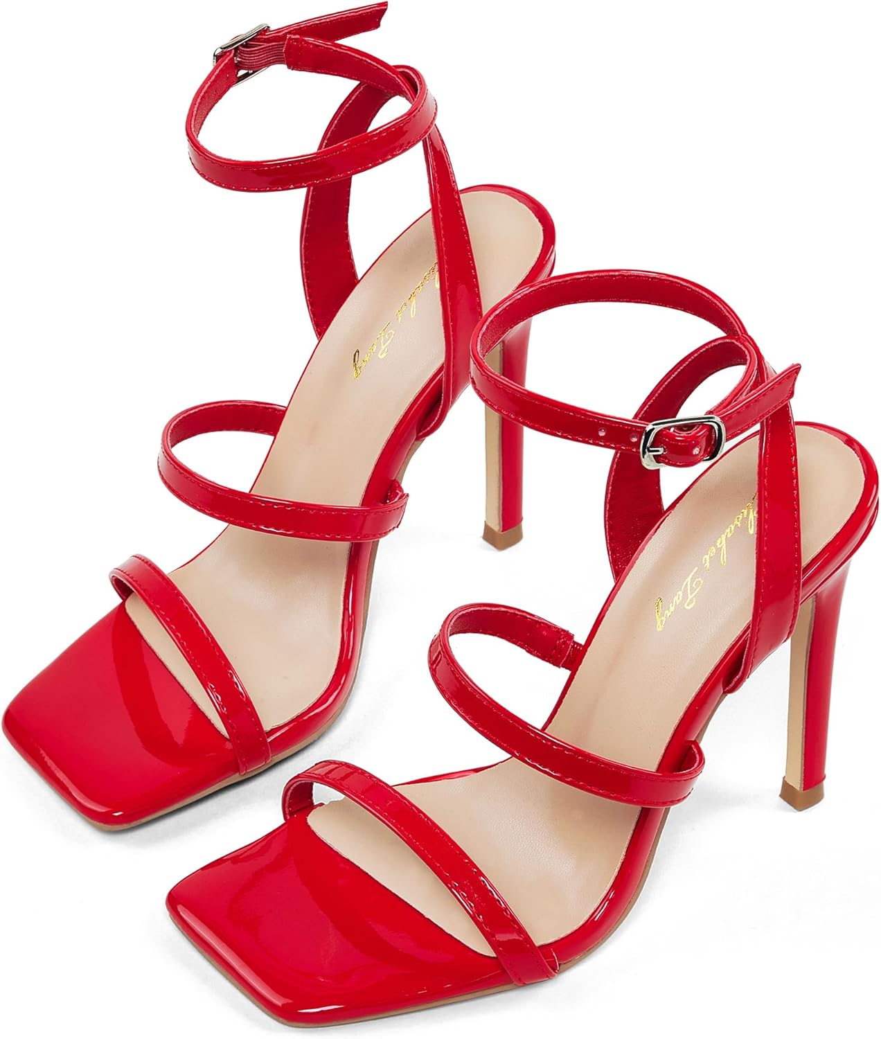 Elisabet Tang Elegant Black High Heeled Sandals for Women – Adjustable Straps, Square Toe, Stiletto Pumps for Party, Evening, and Formal Occasions - Image 5