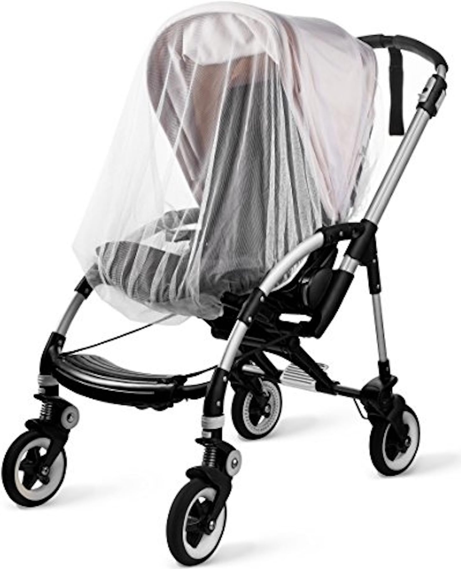 Mosquito and Bug Net for Baby Strollers, Bassinets, Cradles and Car Seats – Insect Net Safe Mesh White Buggy Cover for Pushchairs, Prams, and Carrycots