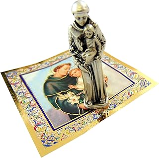 Religious Gifts St Anthony Mini Saint Gift Set Tiny 1 Inch Long Statue & Prayer Card