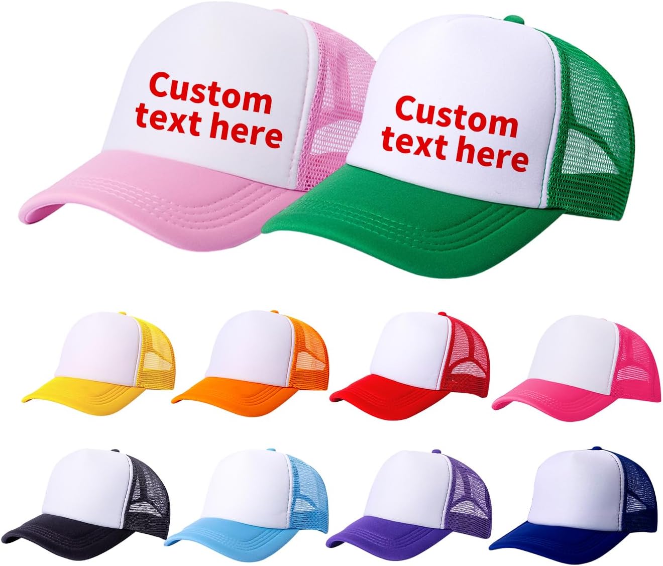 TZYZZQH 10 Pack of Blank Trucker Hat Bulk Men and Women Hats Bulk DIY Graffiti Mesh Hat Hot Stamping Hats
