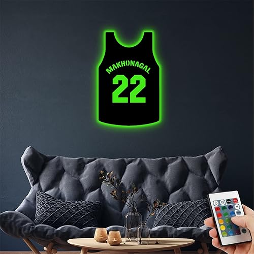 Miniatura 7 de 16 colores personalizados con nombre, arte de pared de baloncesto, lámparas de baloncesto personalizadas para niños, dormitorio, baloncesto, letrero