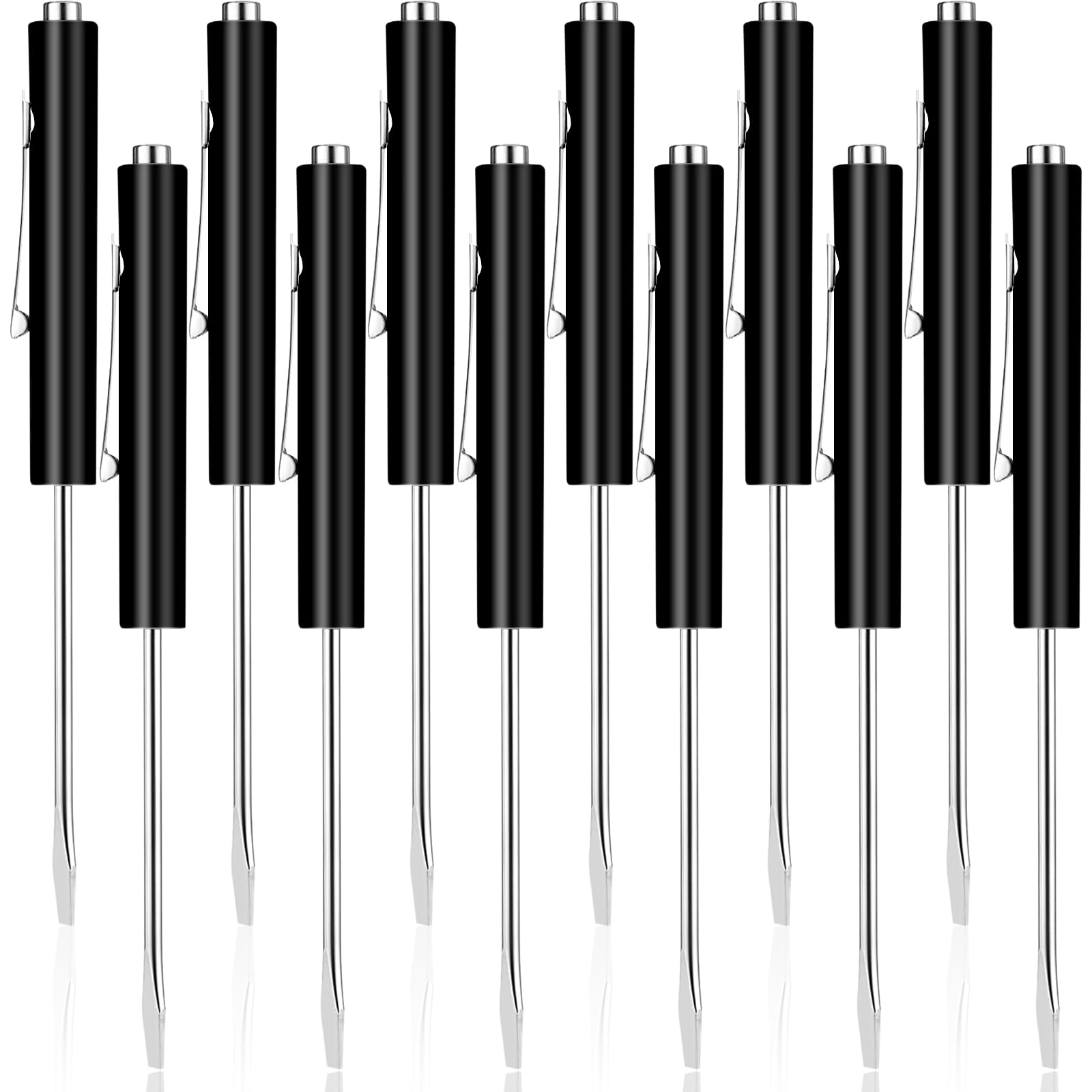 12 destornilladores de bolsillo mini con destornillador de bolsillo magnético para electricista mecánico, herramienta de reparación (negro)