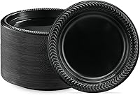 Vista 20 de PLASTICPRO 100 piezas de cuencos de plástico negros ligeros de 12 onzas, cuencos de sopa de plástico, platos de ensalada negros desechables