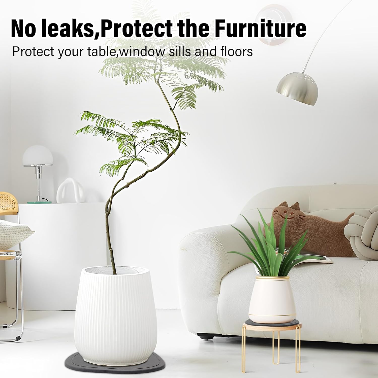 Plant Saucers Instant Dry Diatomaceous Earth Stone Plant Trays Absorbent Durable Flower Pot Saucers for Indoor & Outdoor Use, Keep Floors and Counters Clean and Dry(Large & Small,Irregular) - Image 3